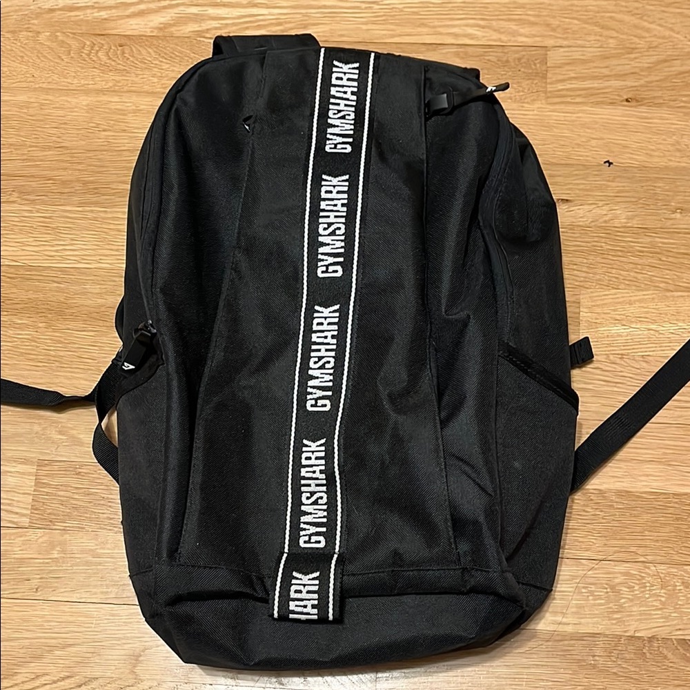 Gymshark Black Backpack zipper pockets